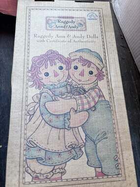 Raggedy Ann & Andy Dolls With Certificate Of Authenticity.